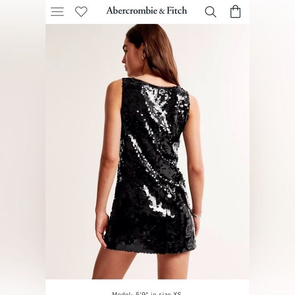 Abercrombie & Fitch Sequin Square neck Mini Dress Size Small. - Picture 12 of 14